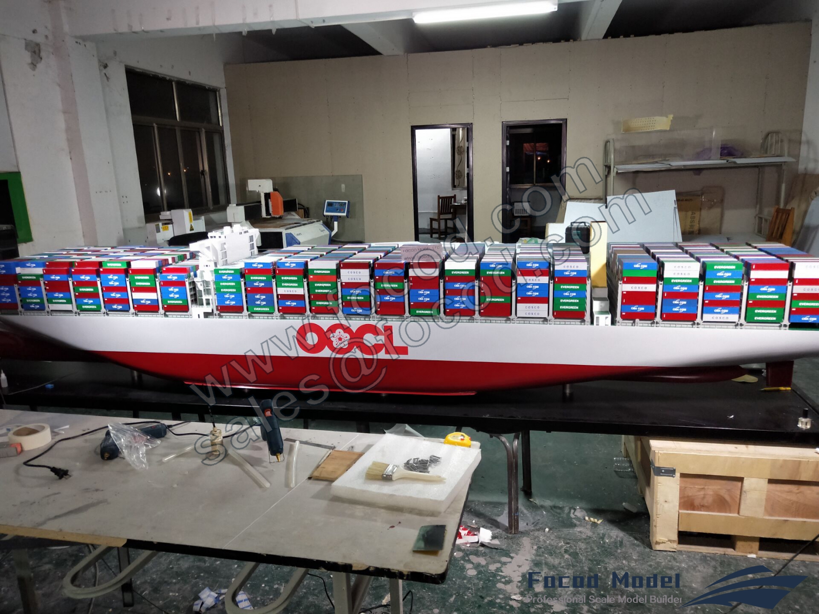 customized model of OOCL Hong Kong (world largest container ship)